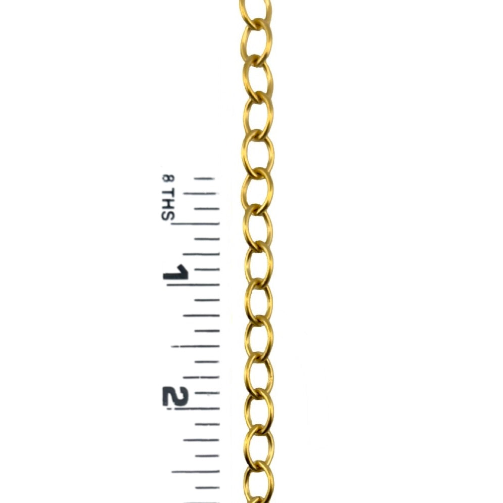 Heavy Oval Cable Chain, Satin 18k Gold Plated - S059-CH