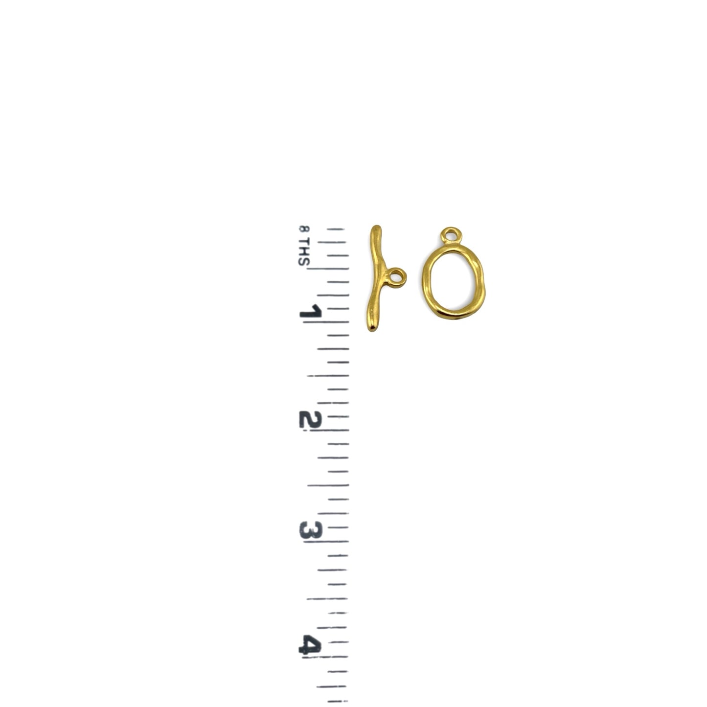 Large Oval Toggle Clasp, Satin 18k Gold Plated - ST197