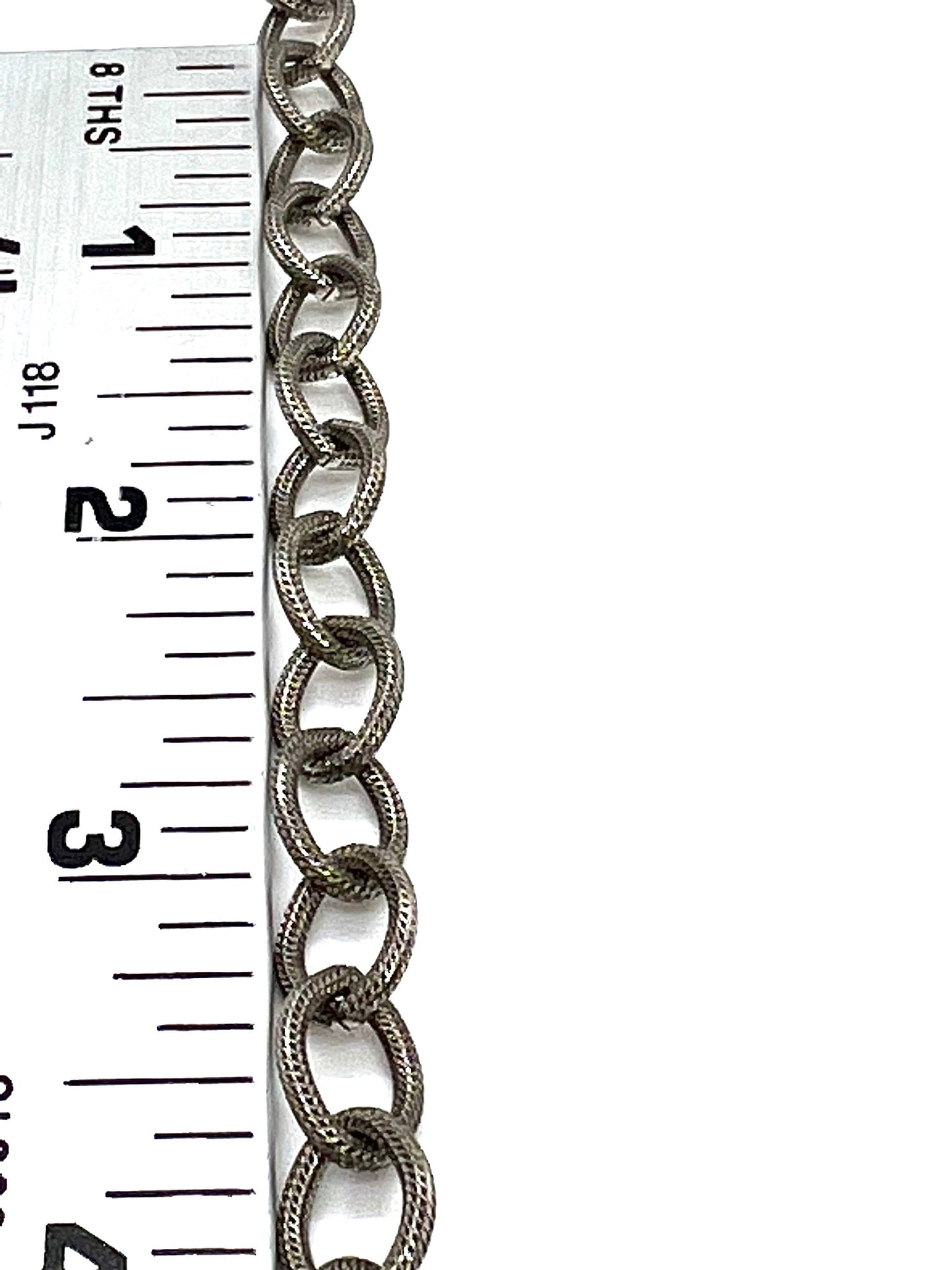 Chaîne Forçat Texturée, Plaqué Étain Vieilli - P017-CH