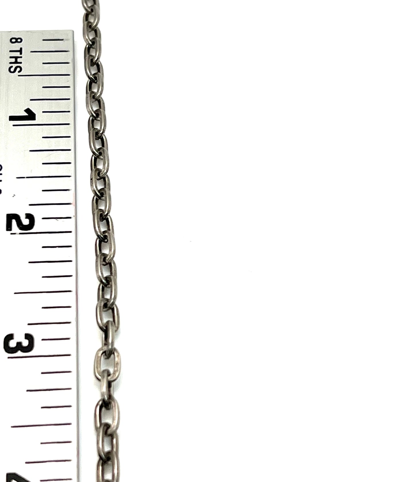 Chaîne Câble Ovale Minimaliste, Plaqué Étain Vieilli - P045-CH