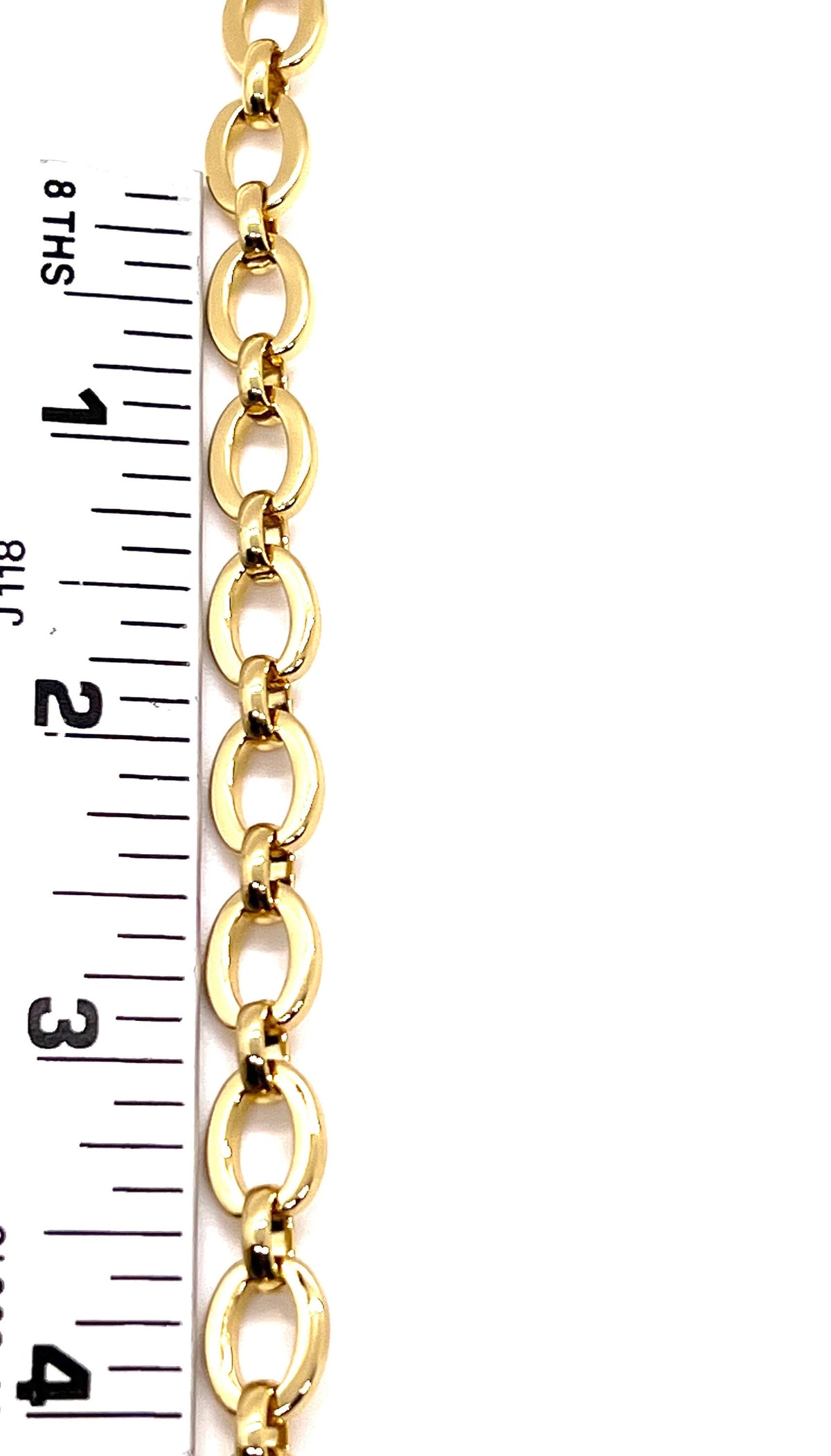 11x8mm Oval Link Cable Chain, Shiny 18k Gold Plated