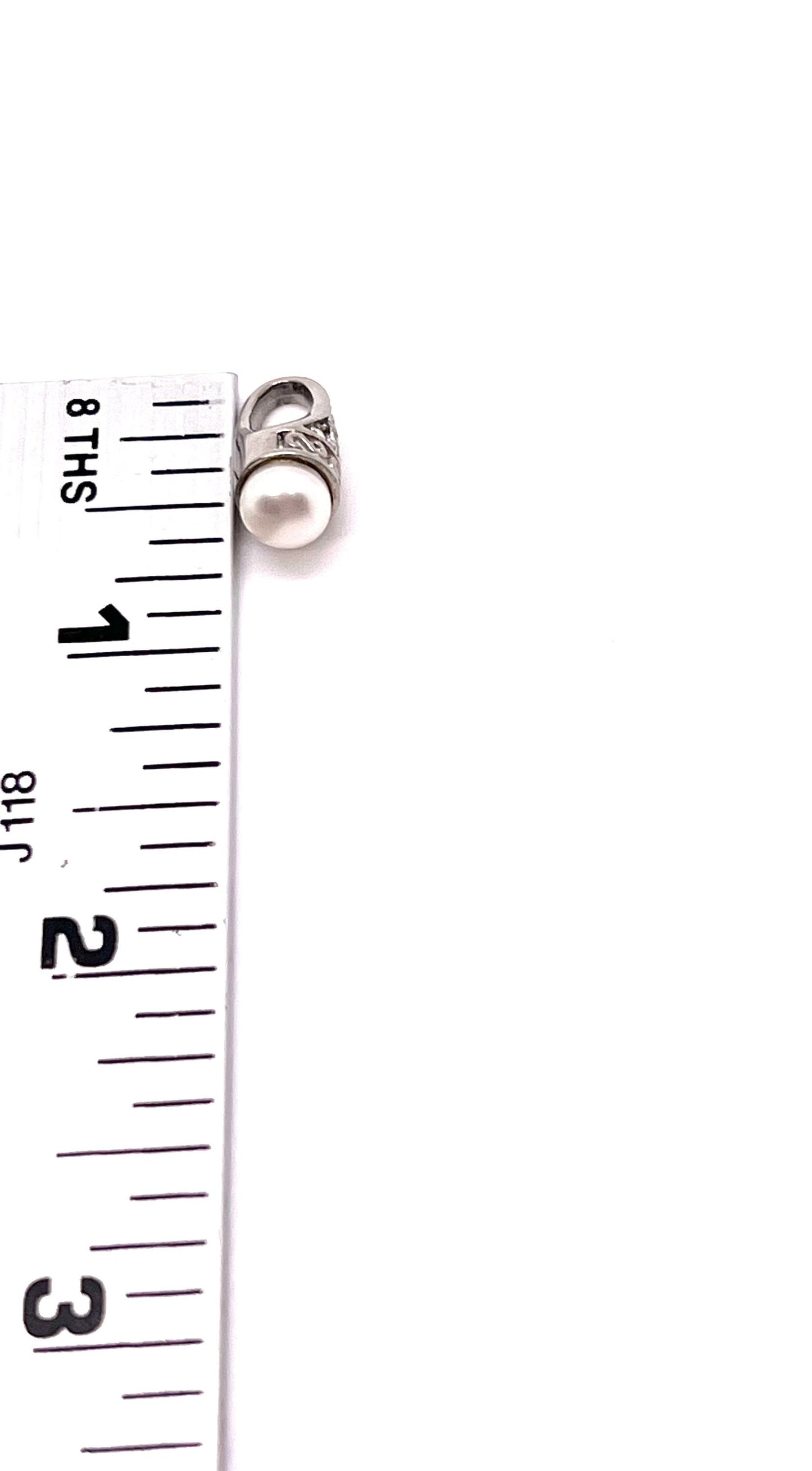Freshwater Simple Pearl Teardrop, Stainless Steel - SS036