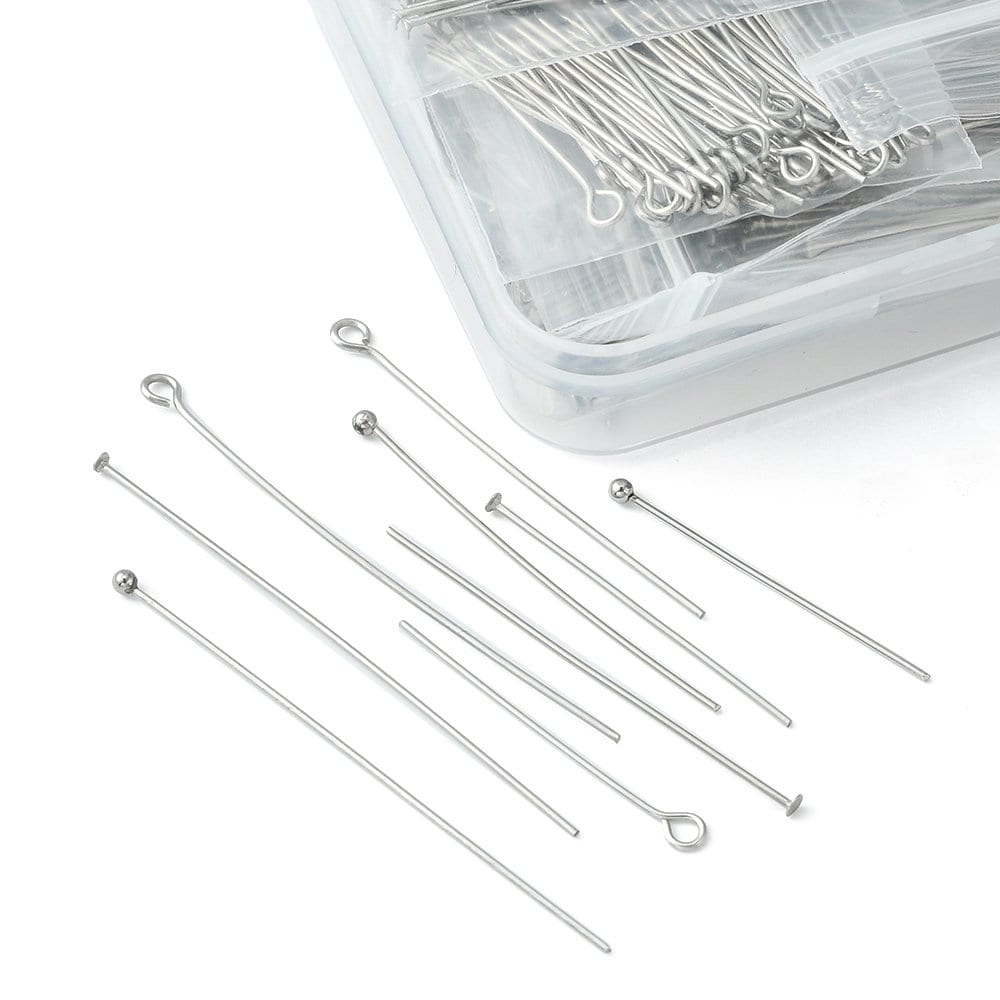 540pcs Ball Head Pins in 9 Styles, Stainless Steel