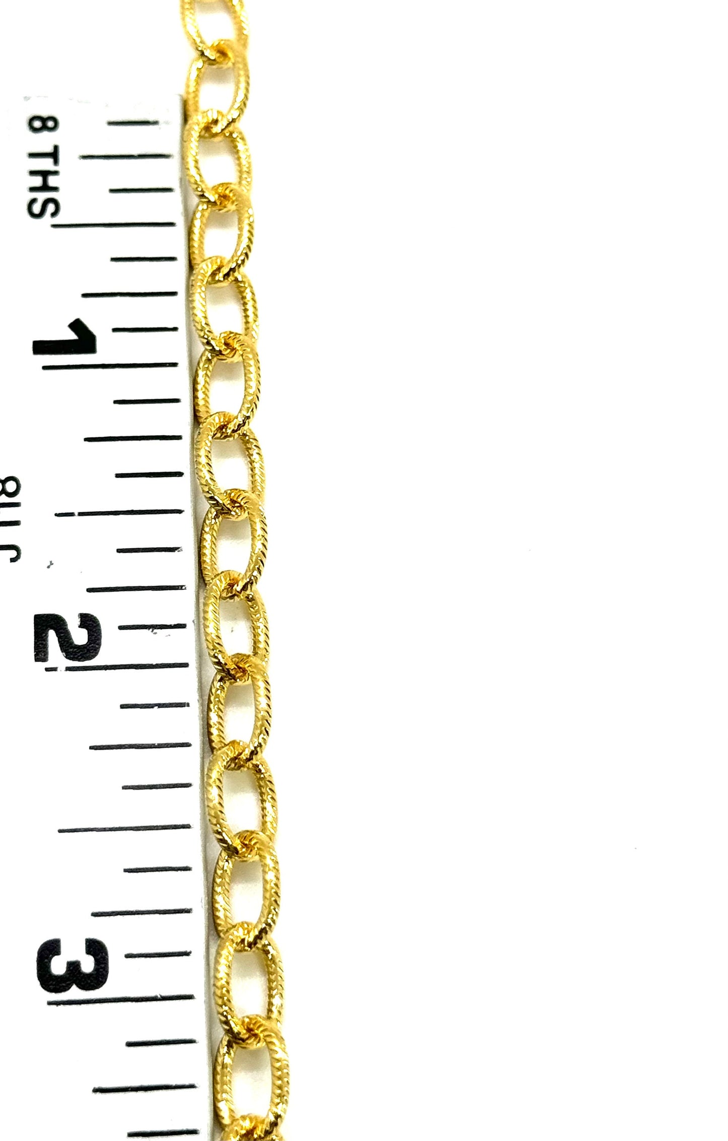 Chaîne maillons 9x6mm, Plaqué or 18k finition satinée - S082-CH