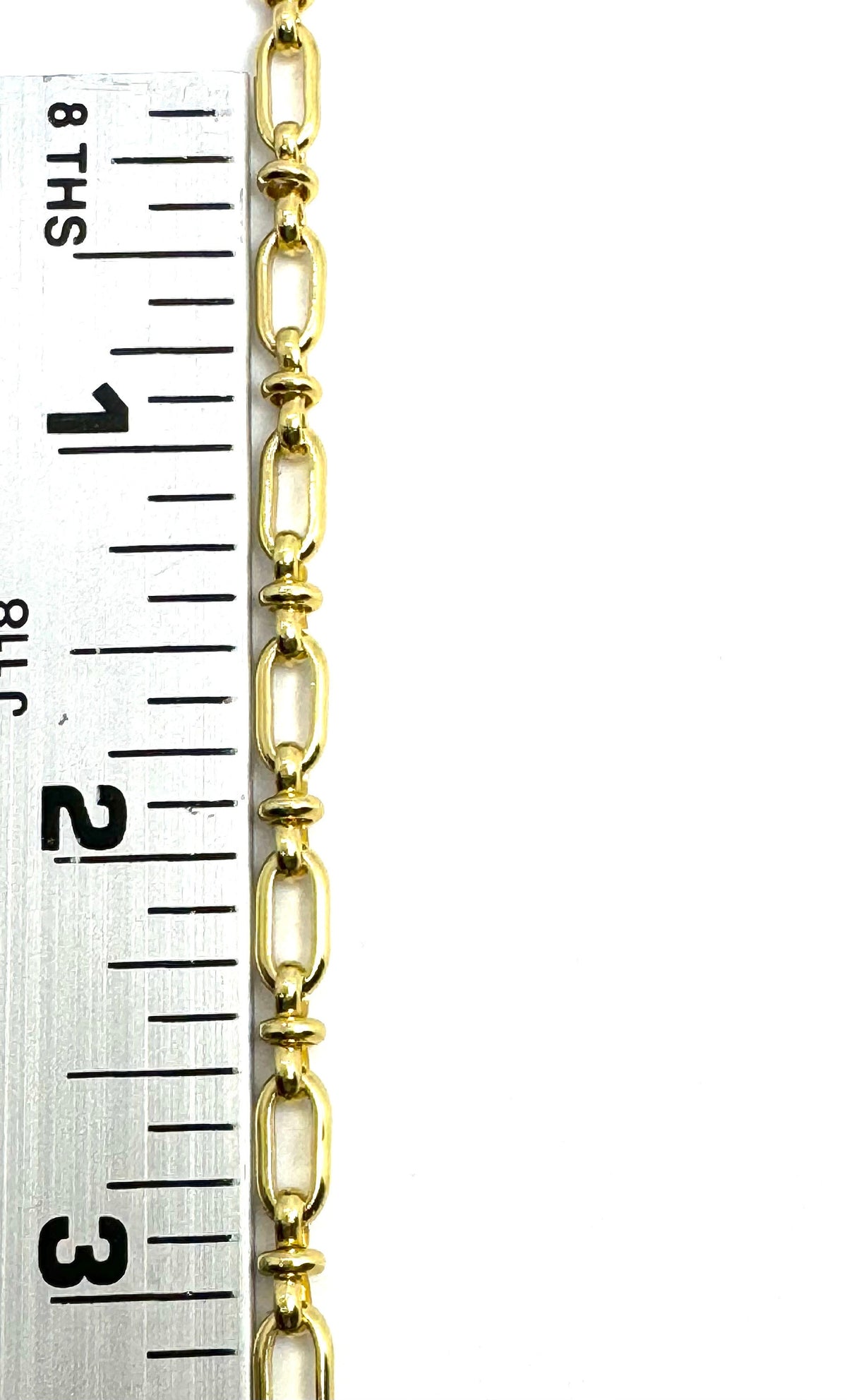 Oval Link Paperclip Chain, Shiny 18k Gold Plated