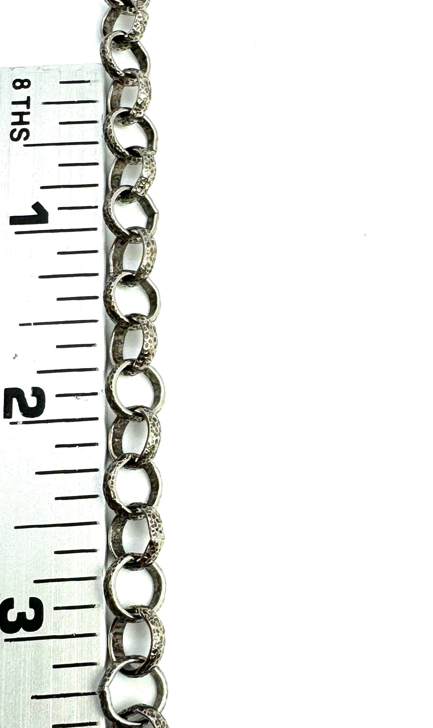 Hammered Rolo (Belcher) Chain, Antiqued Pewter Plated - P038-CH