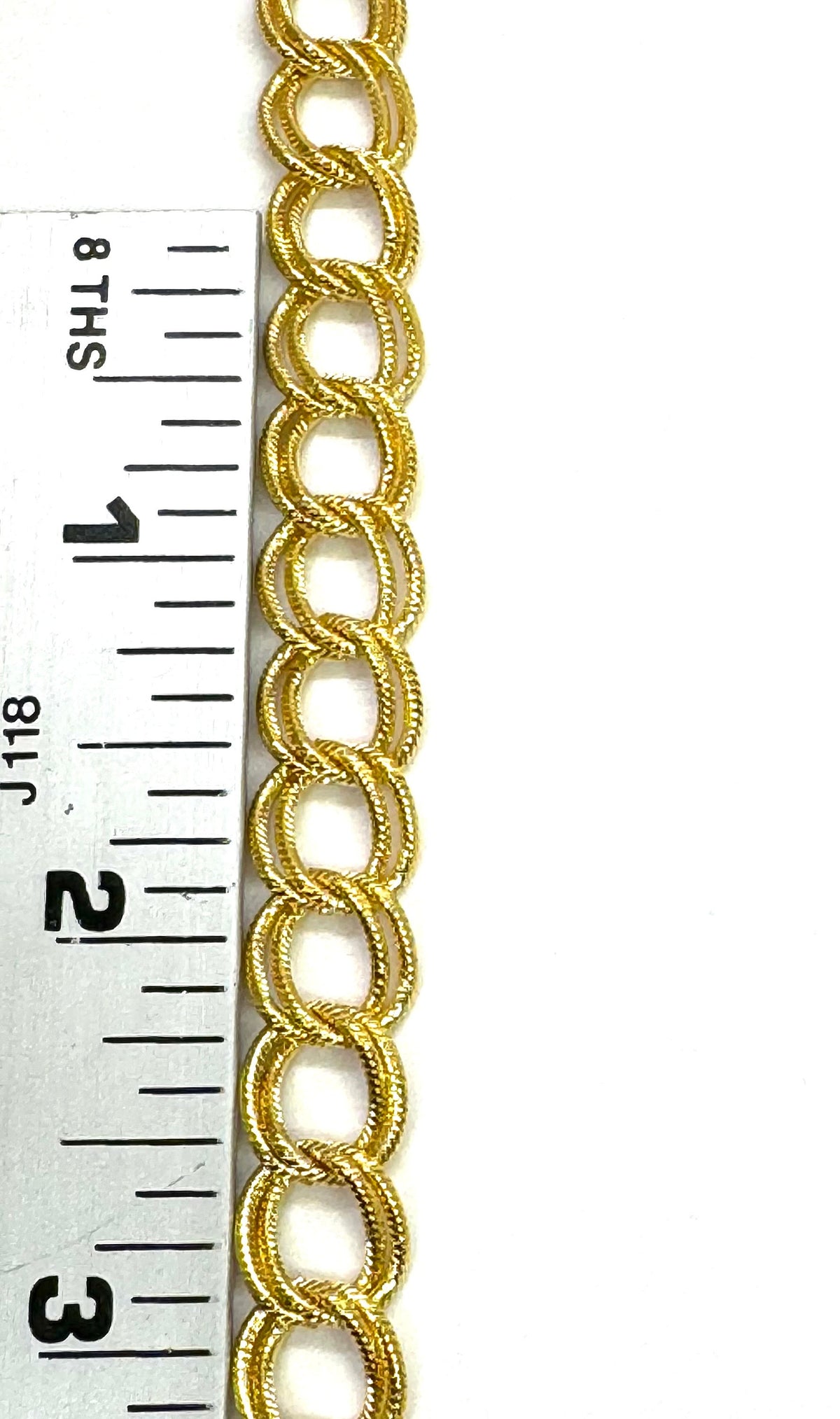 Large 10x11mm Parallel Curb Chain, Shiny 18k Gold Plated
