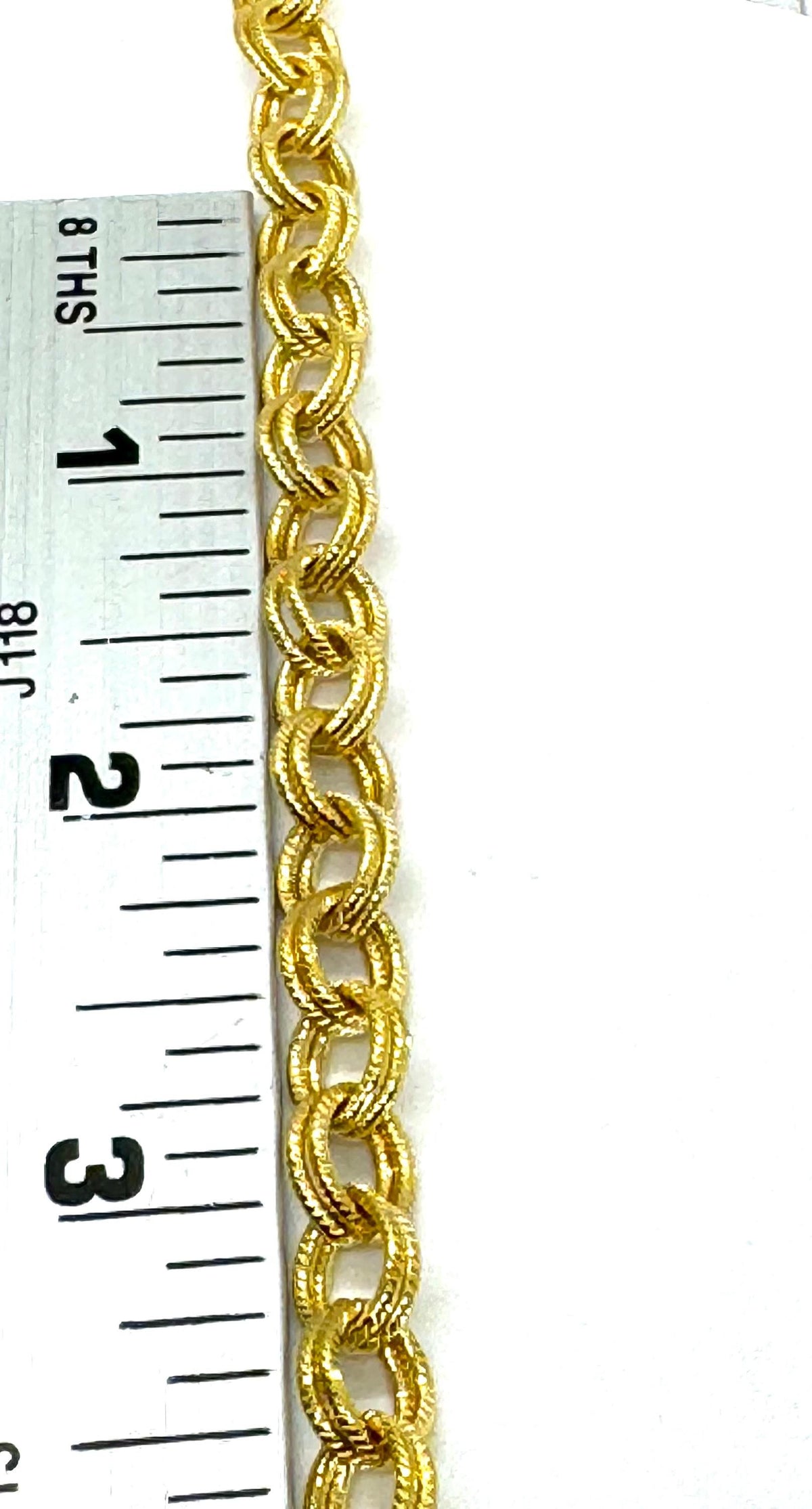 Double Link Cable Chain, Shiny 18k Gold Plated