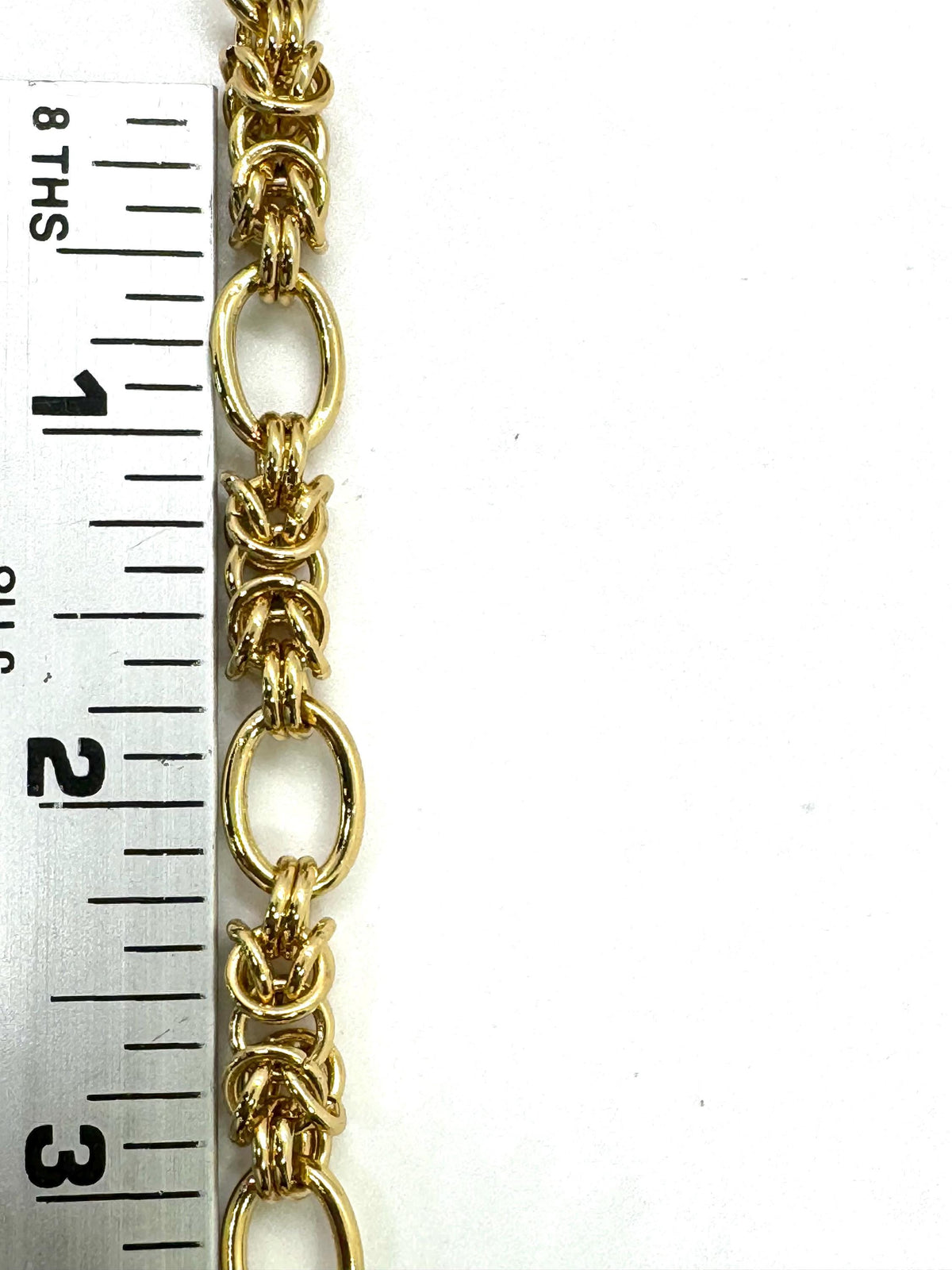 Byzantine Gold Plated Chain, Shiny 18k Gold Plated