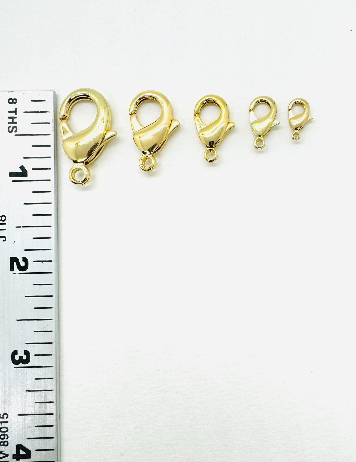 Shiny 18k Gold Plated Lobster Clasp, Various Sizes