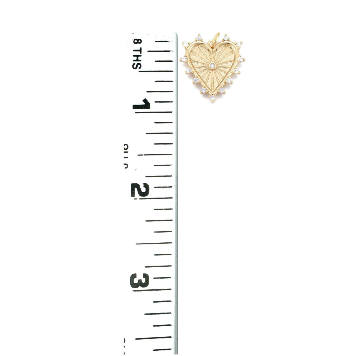 Spiked Cubic Zirconia Heart Pendant, Shiny 18k Gold Plated - SY041