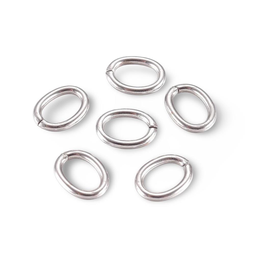 8x6mm Oval Jump Ring, Stainless Steel Findings - SS023-JR