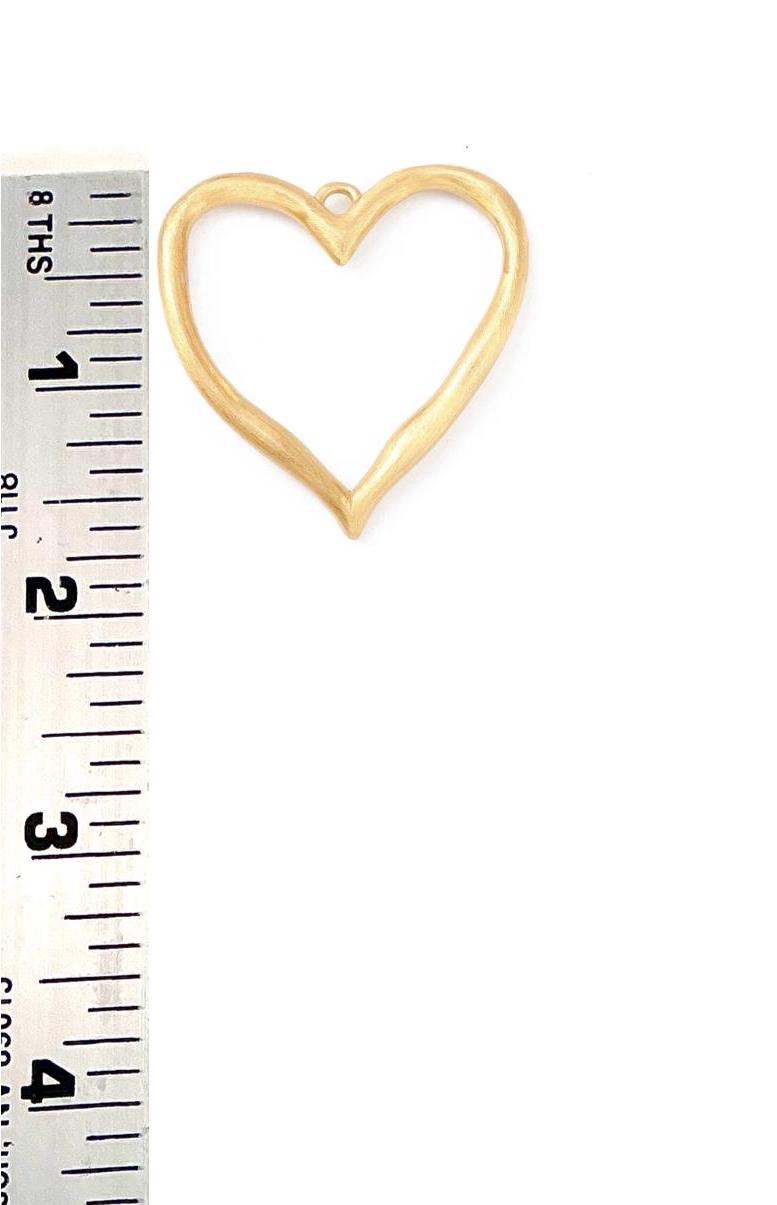Large Open Heart Pendant, Satin 18k Gold Plated - ST232