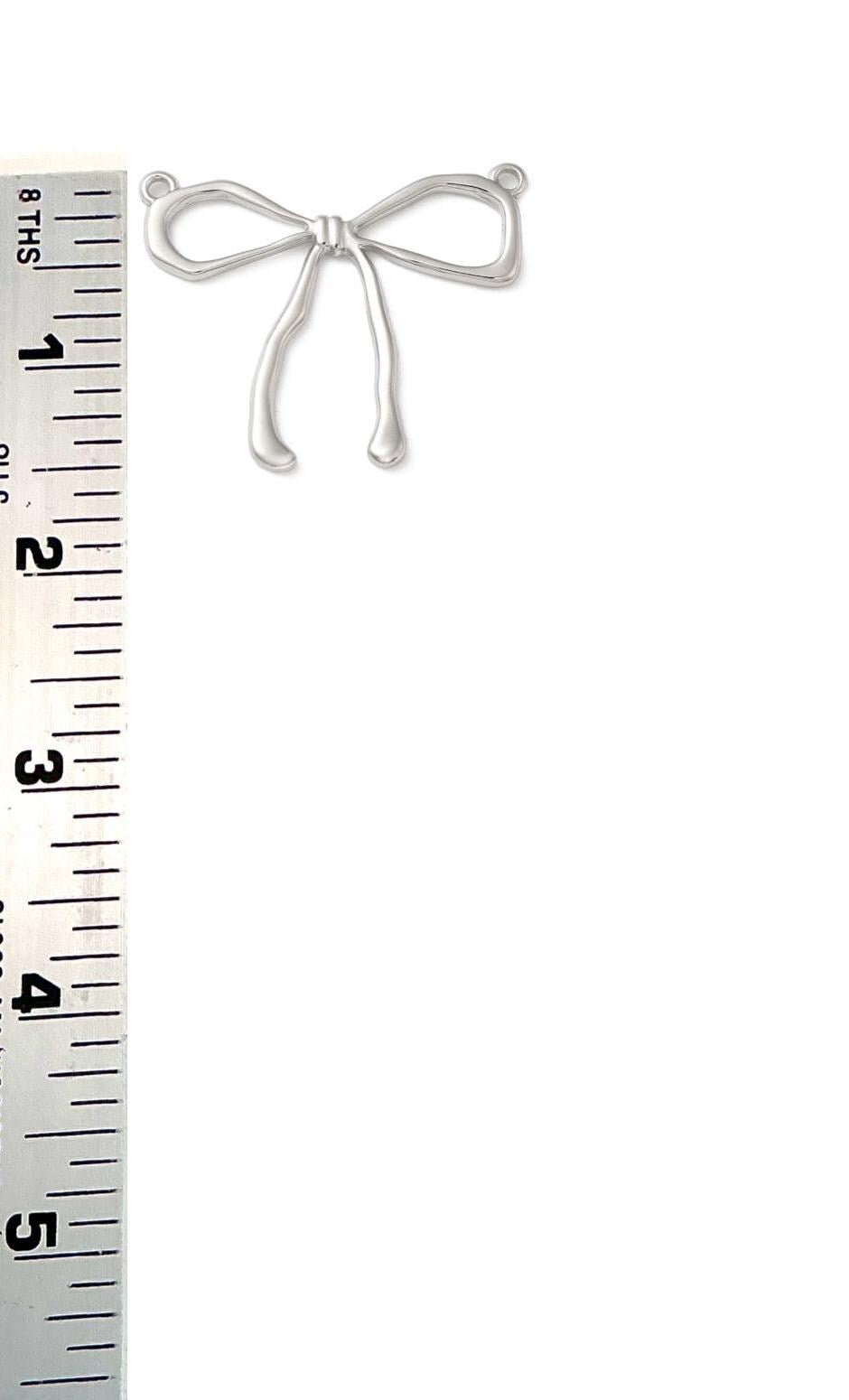 Open Bow Large Charm Connector, Stainless Steel - SS027