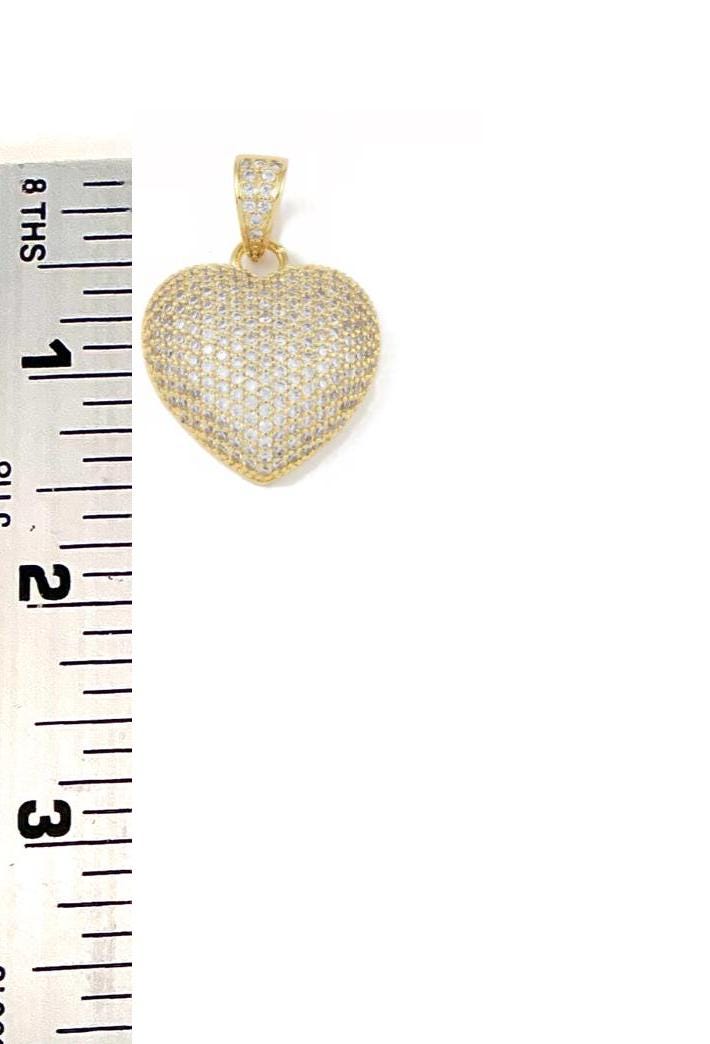 Large Micro Pave Heart Pendant, 18k Gold Plated - SY001