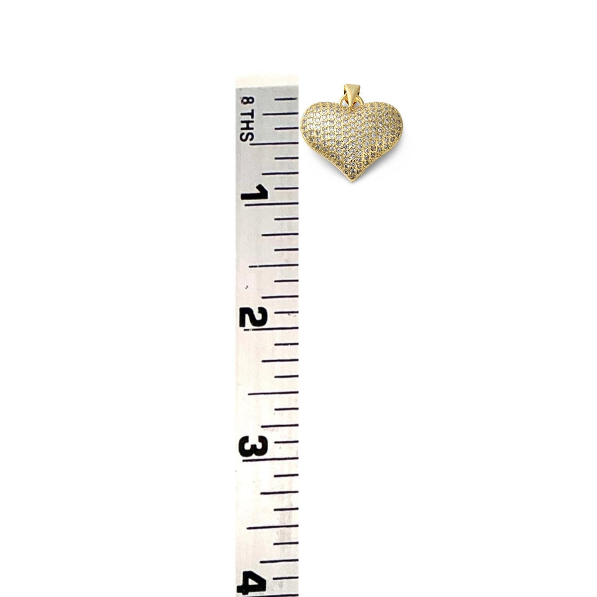 Micro Pave Heart Pendant, 18k Gold Plated - SY072