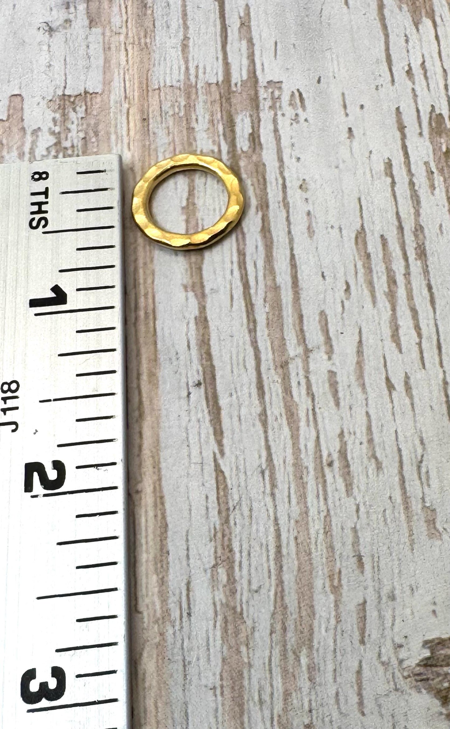 Anneaux de jonction martelés de 16 mm, soudés (lot de 2), apprêts plaqués or 18 carats, lien de connecteur circulaire, breloques entrelacées, liaison, ST198