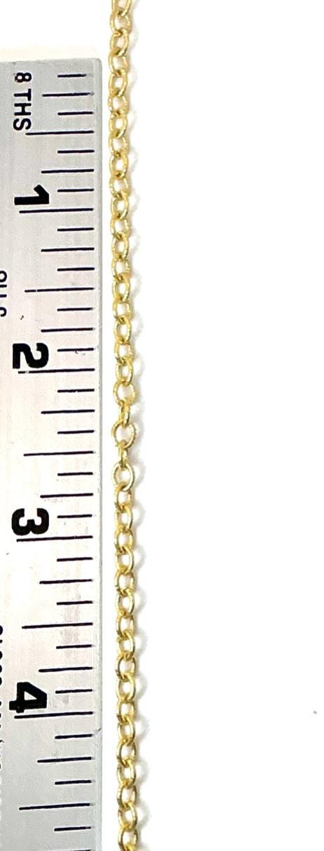 Chaîne Câble Ovale Petite, Plaqué Or 18 carats Satiné - S086-CH
