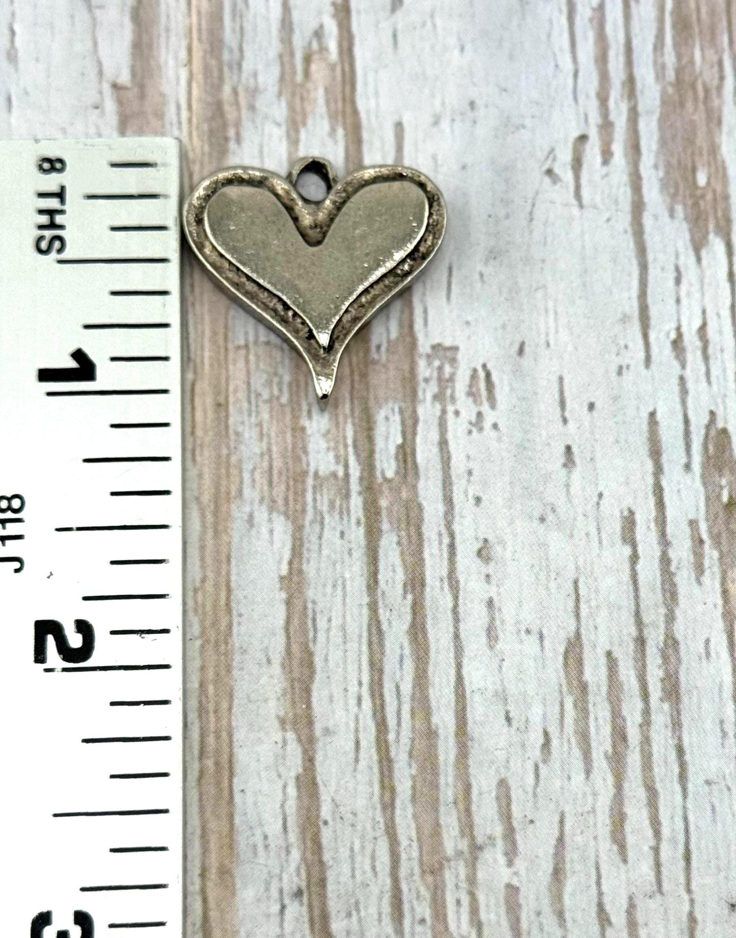 Boho Heart Charm, Antiqued Pewter - PT367