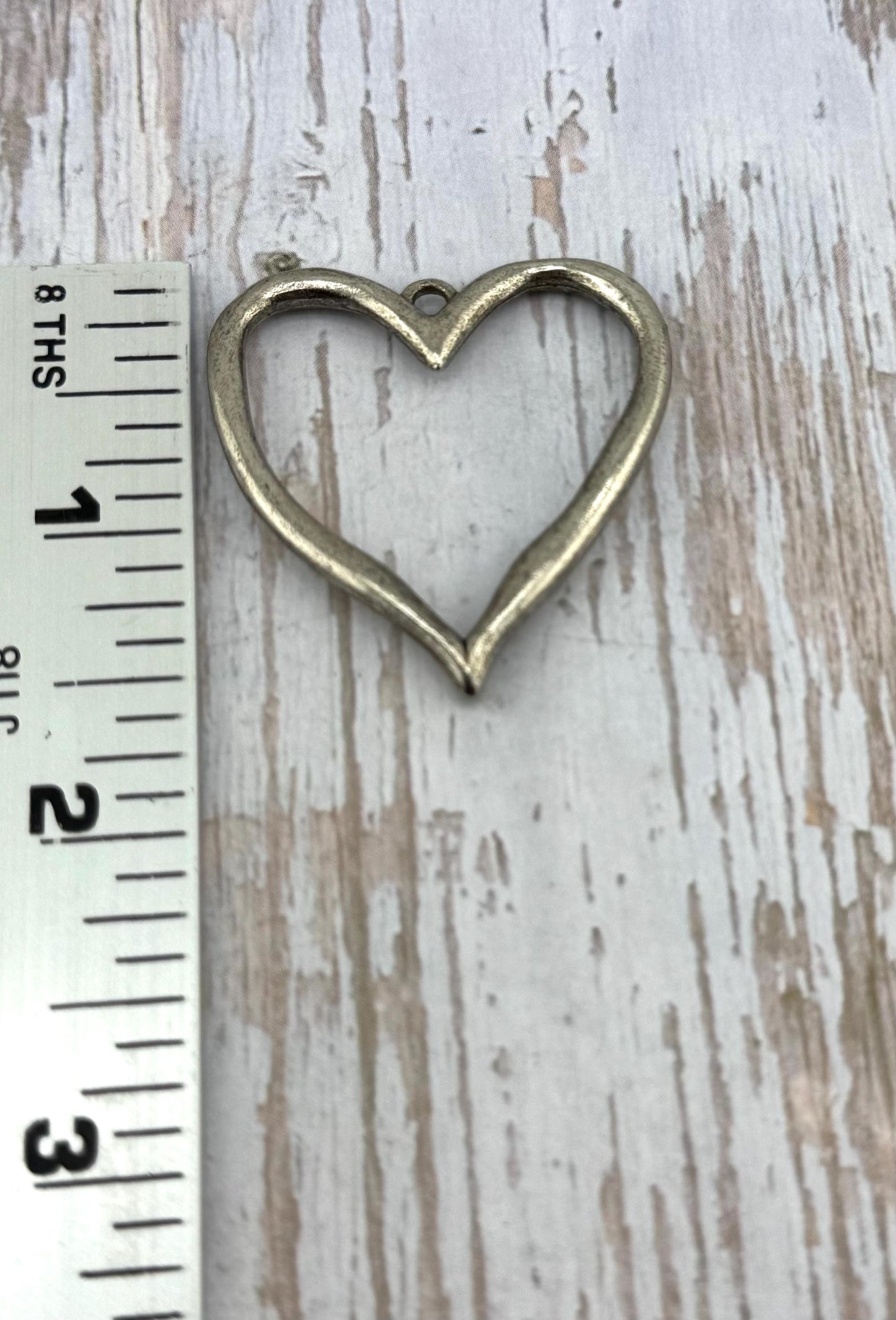 Large Open Heart Pendant, Antiqued Pewter - PT412