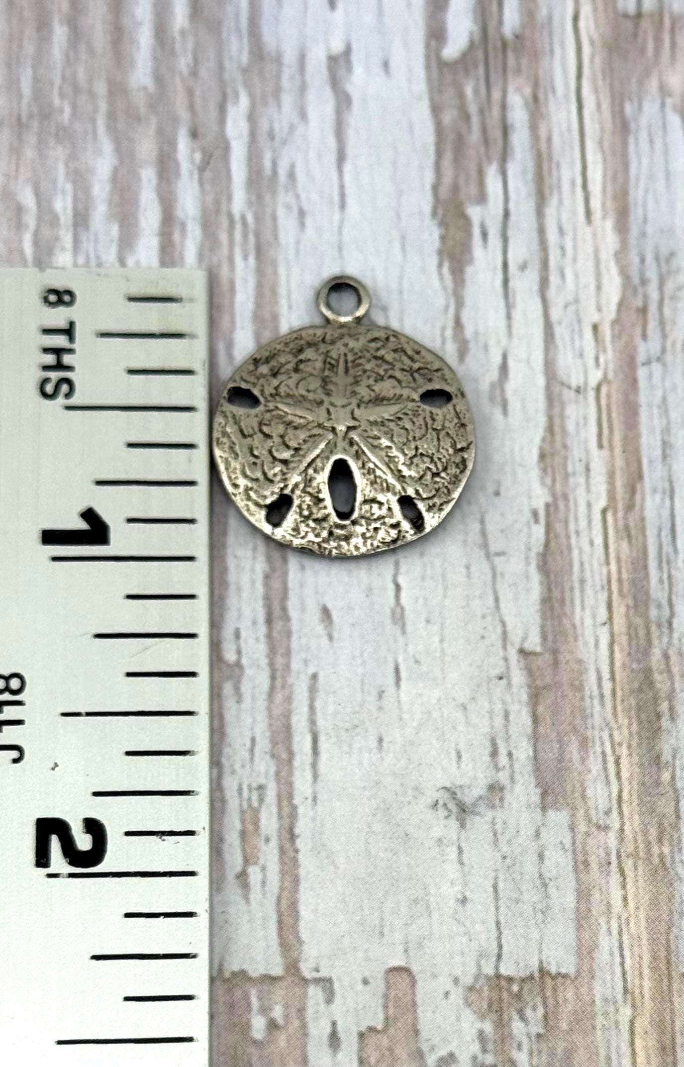 Sand Dollar Charm, Antiqued Pewter - PT526