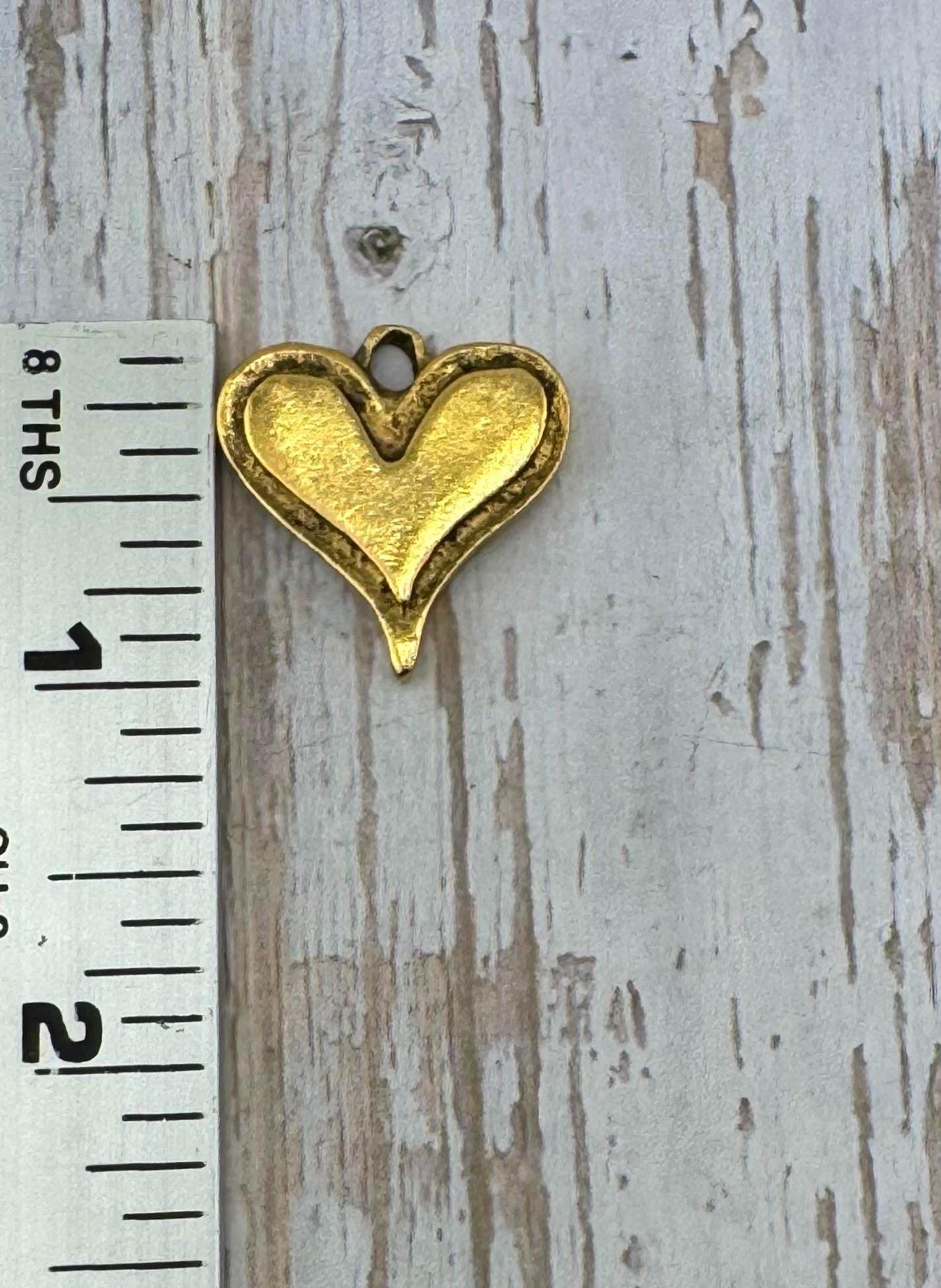 Breloque Cœur Bohème, Plaqué Or 18 carats Vieilli - AG007