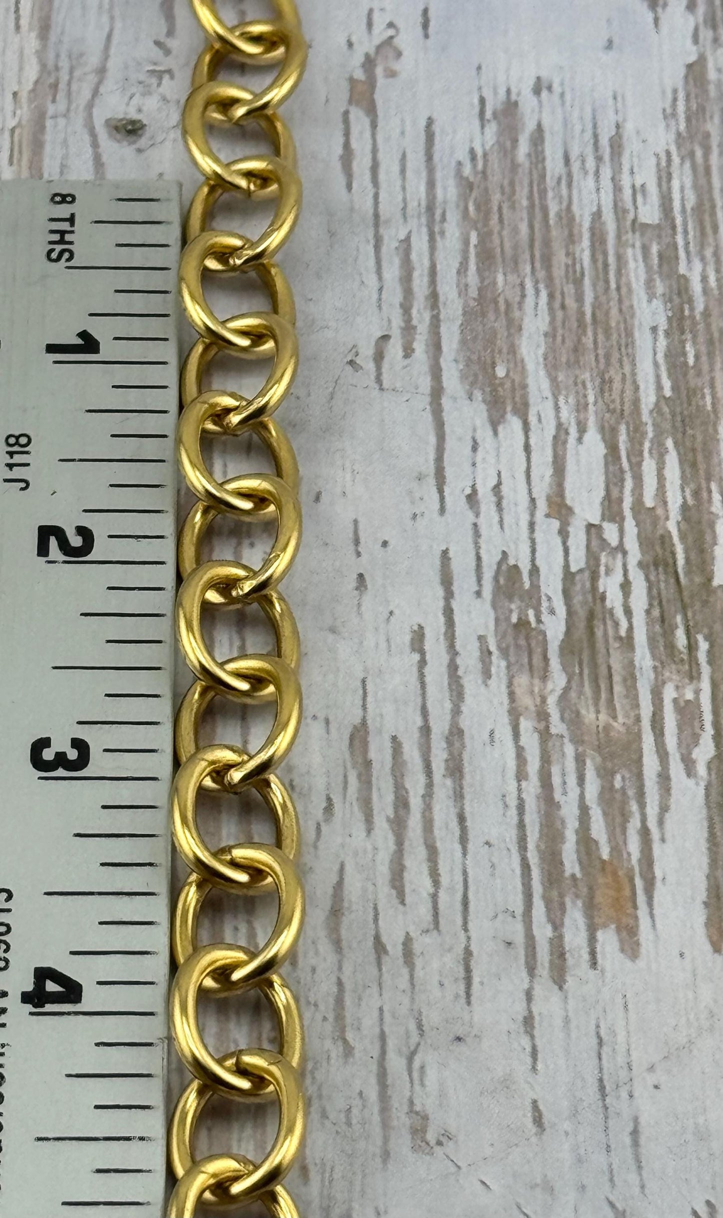 Chaîne Câble Ovale Lisse Épaisse Surdimensionnée, Plaqué Or 18 carats Vieilli - G090-CH