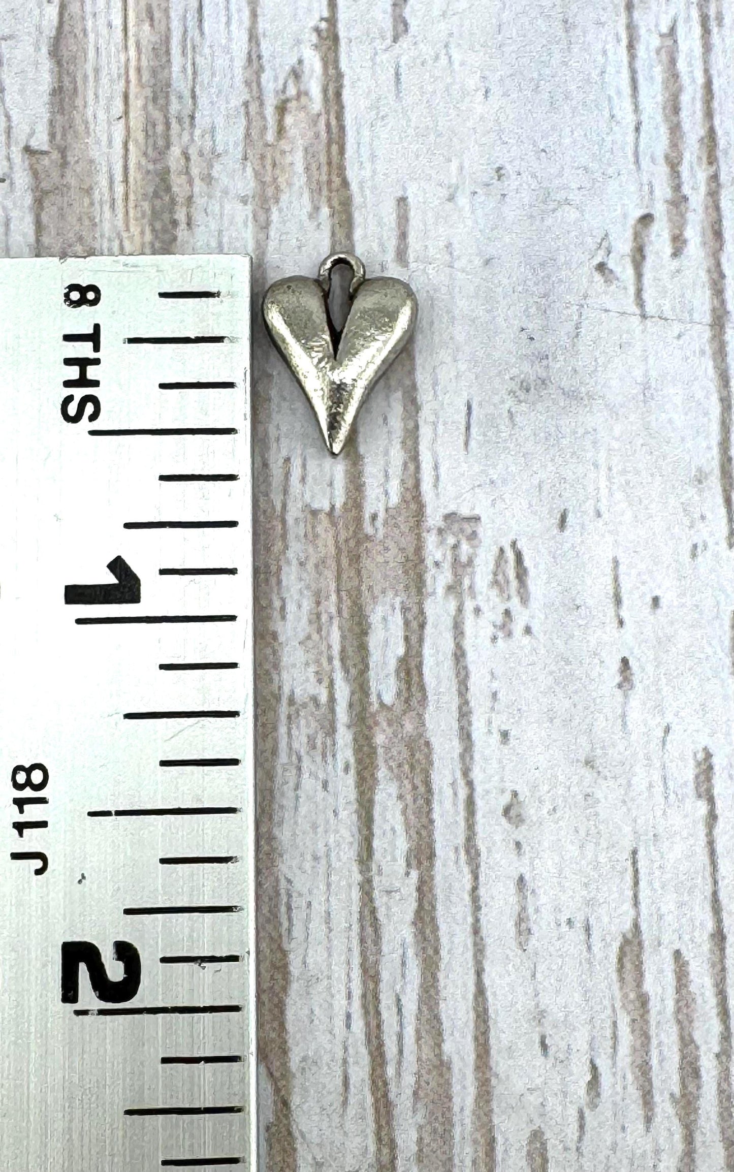 Small Heart Charm, Antiqued Pewter - PT375