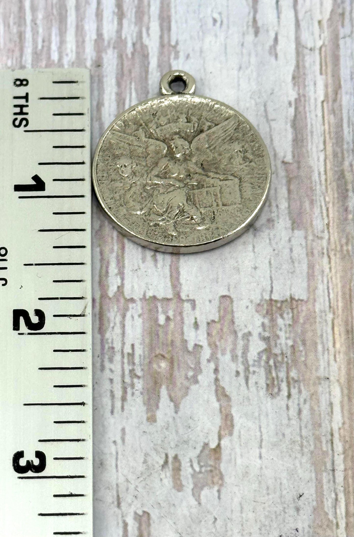 Colgante de Moneda Ángel y Águila (réplica), Peltre Envejecido - PT540