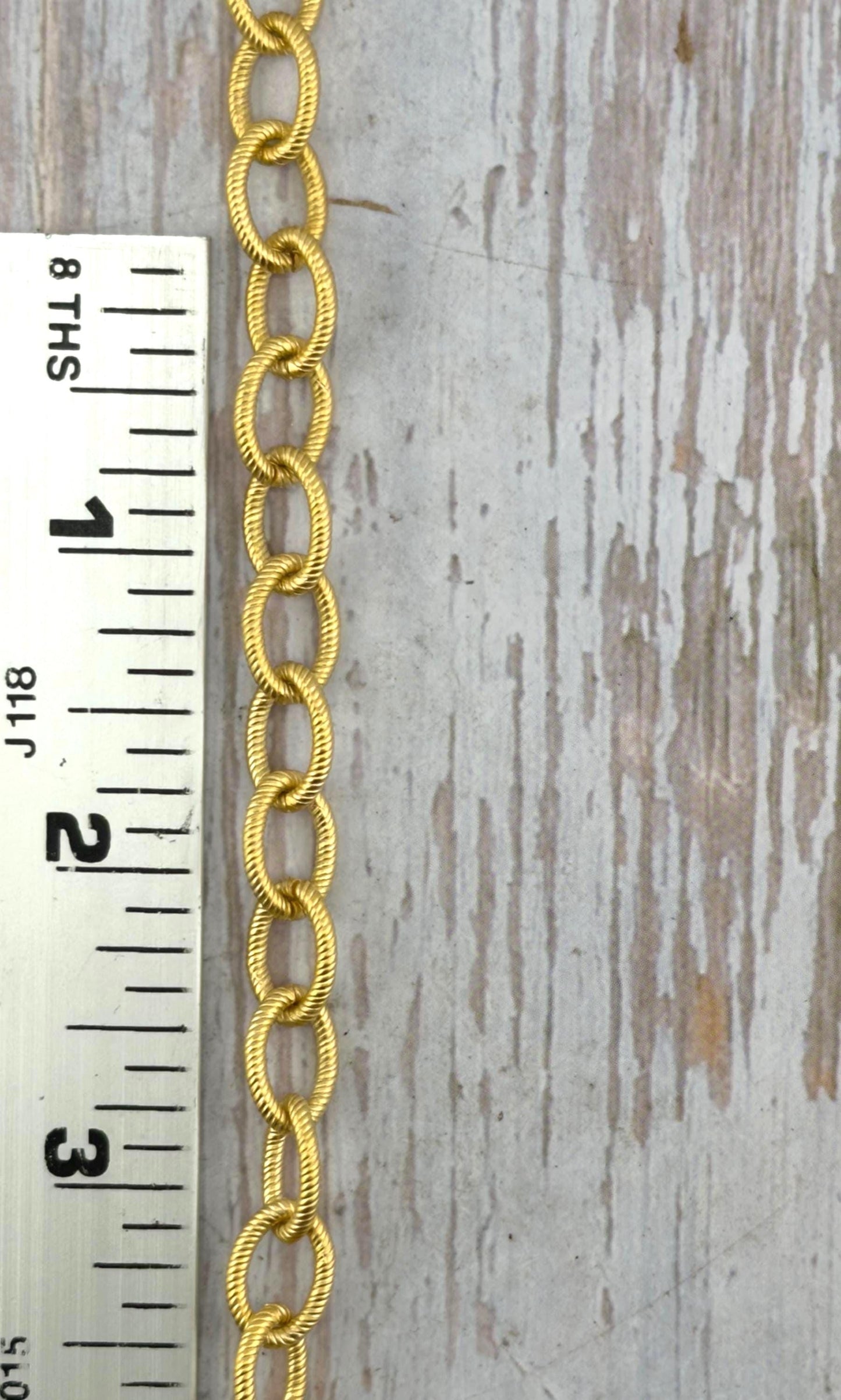 Grande chaîne ovale gravée, plaqué or 18 carats satiné - S062-CH