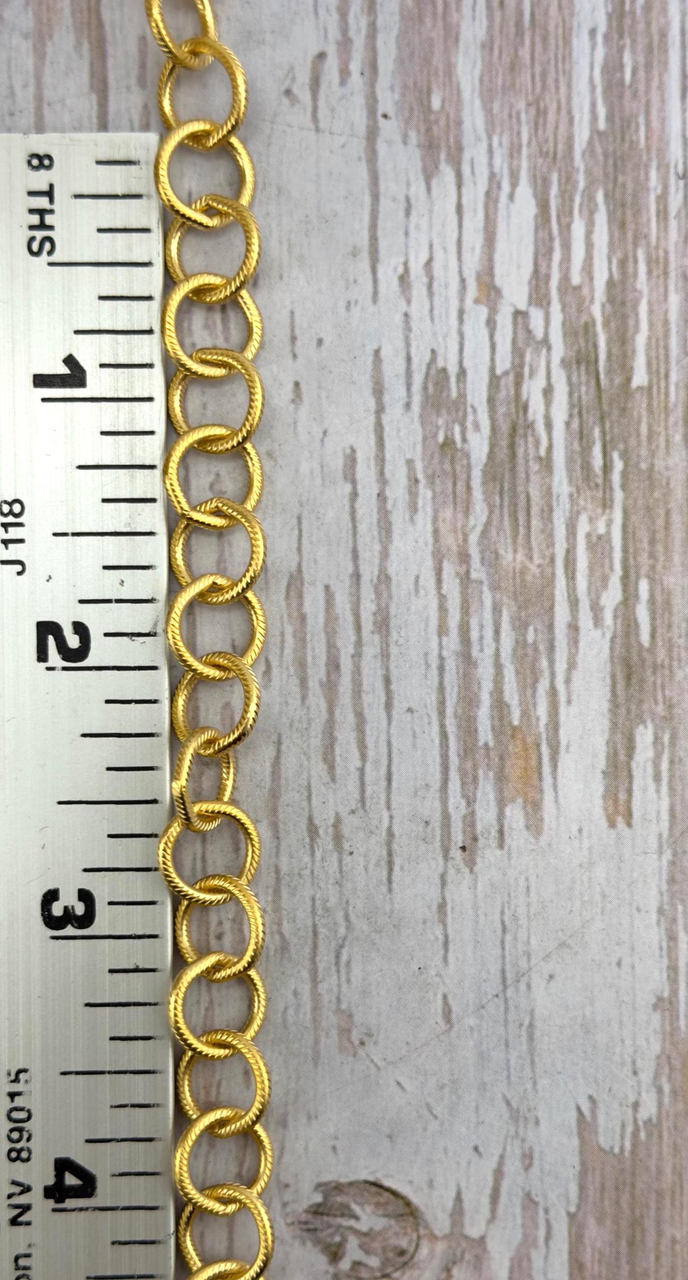 Chaîne gros maillons ronds, plaqué or 18 carats satiné - S072-CH