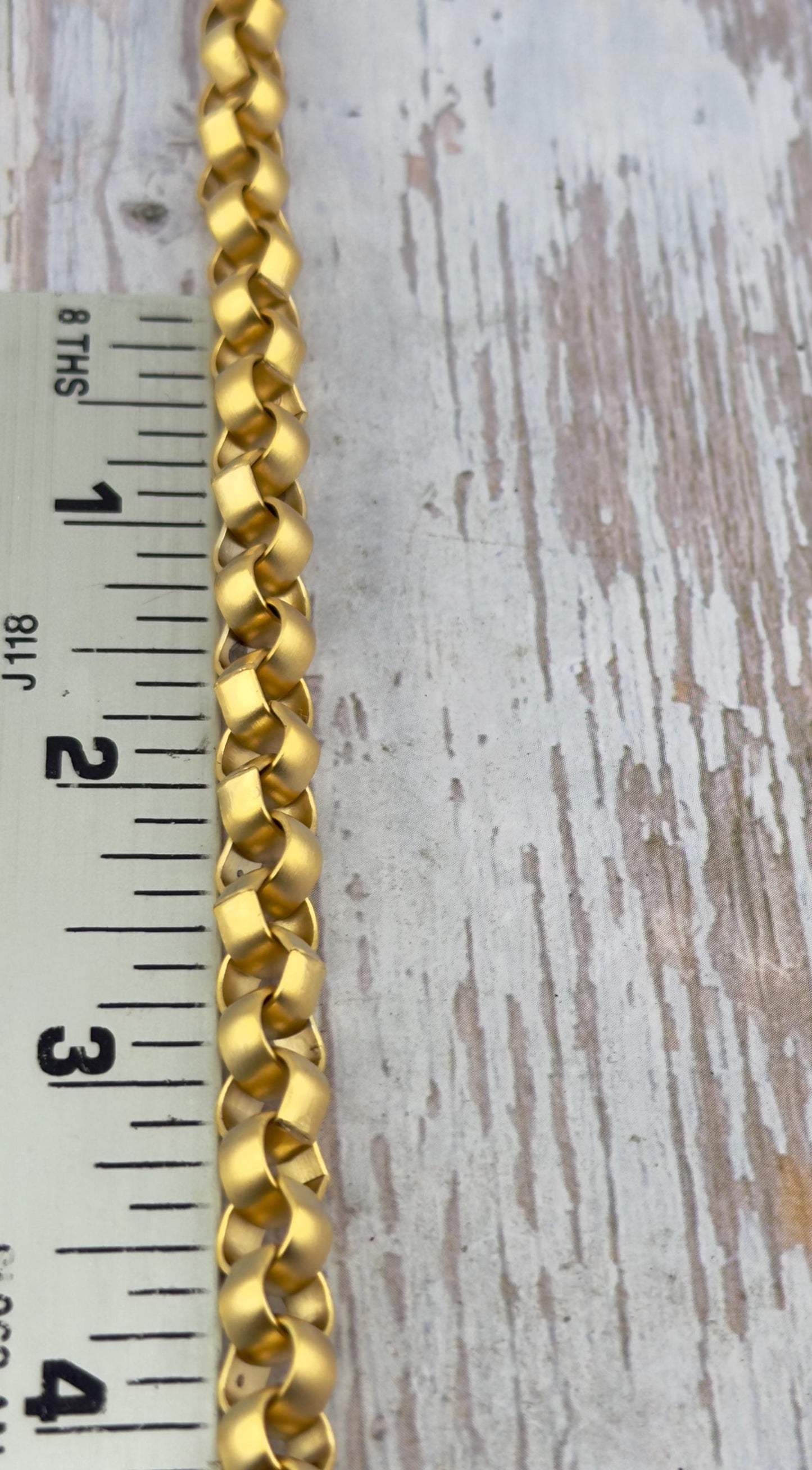 Grosse chaîne Rolo, plaqué or 18 carats satiné - S074-CH