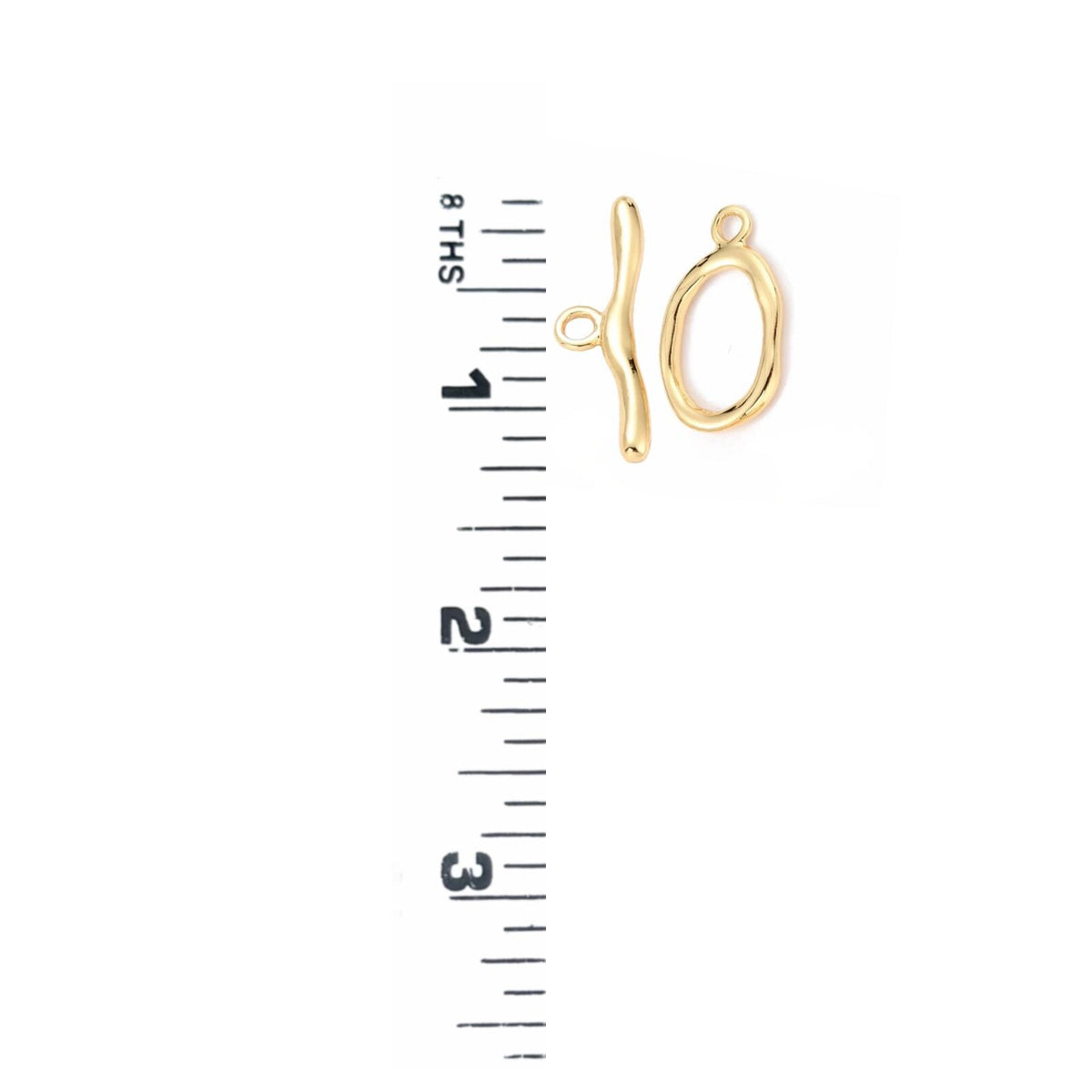 Large Oval Toggle Clasp, Shiny 18k Gold Plated - SY025