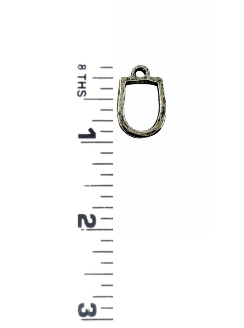Hammered Connector Charm, Antiqued Pewter - PT495