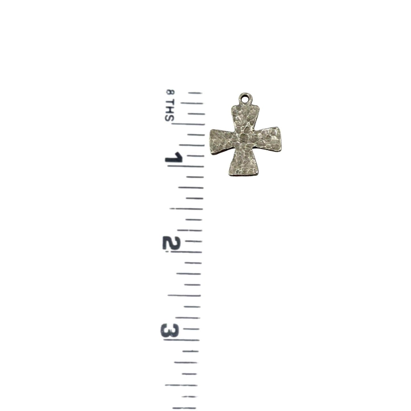 Large Textured Cross Pendant, Antiqued Pewter - PT692