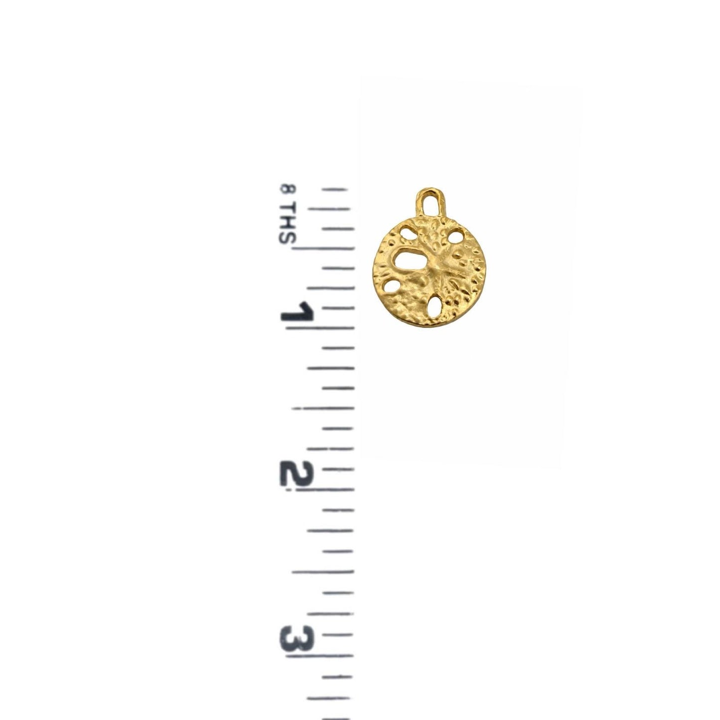 Sand Dollar Charm, Satin Gold Plated - ST698