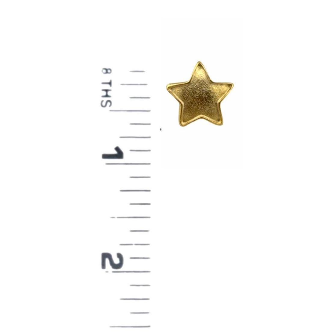 Star Post Earrings, Satin 18k Gold Plated - ST726