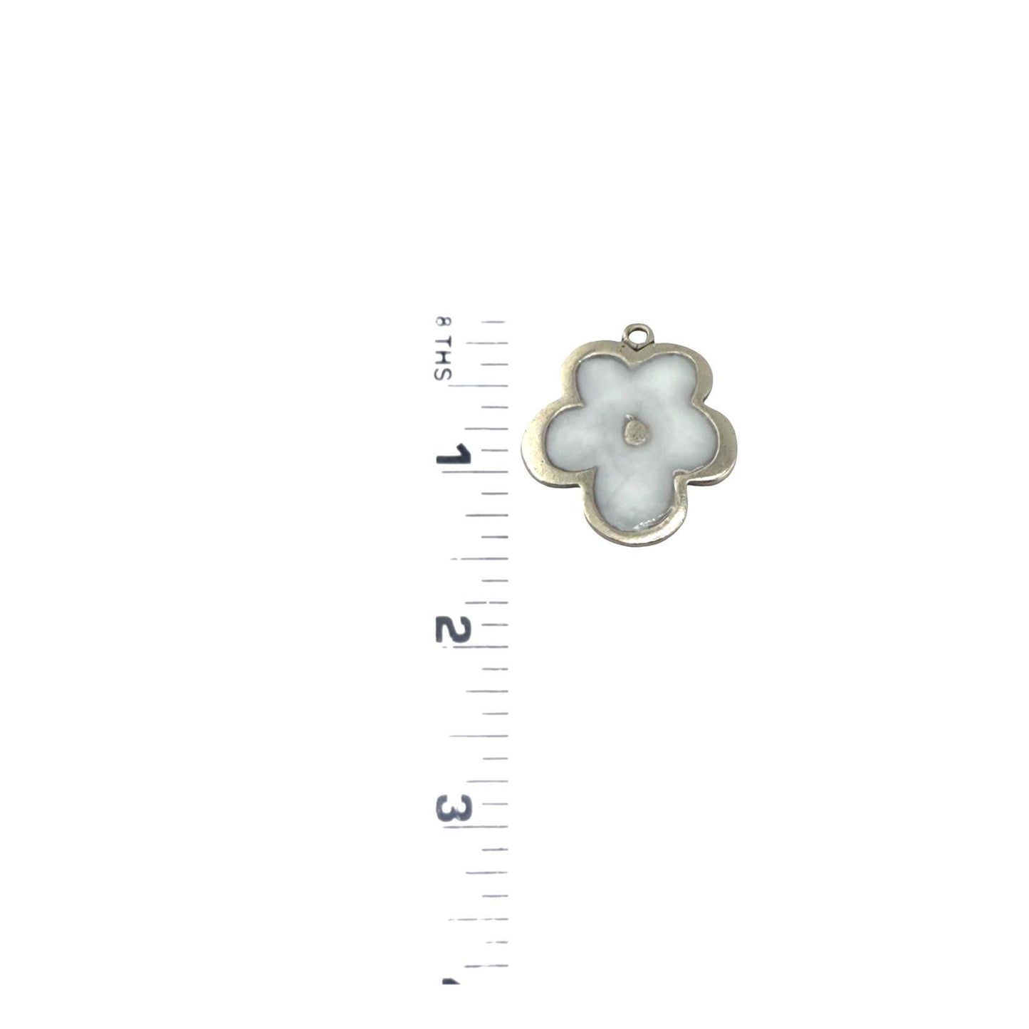Resin Flower Boho Charm, Antiqued Pewter - PT695