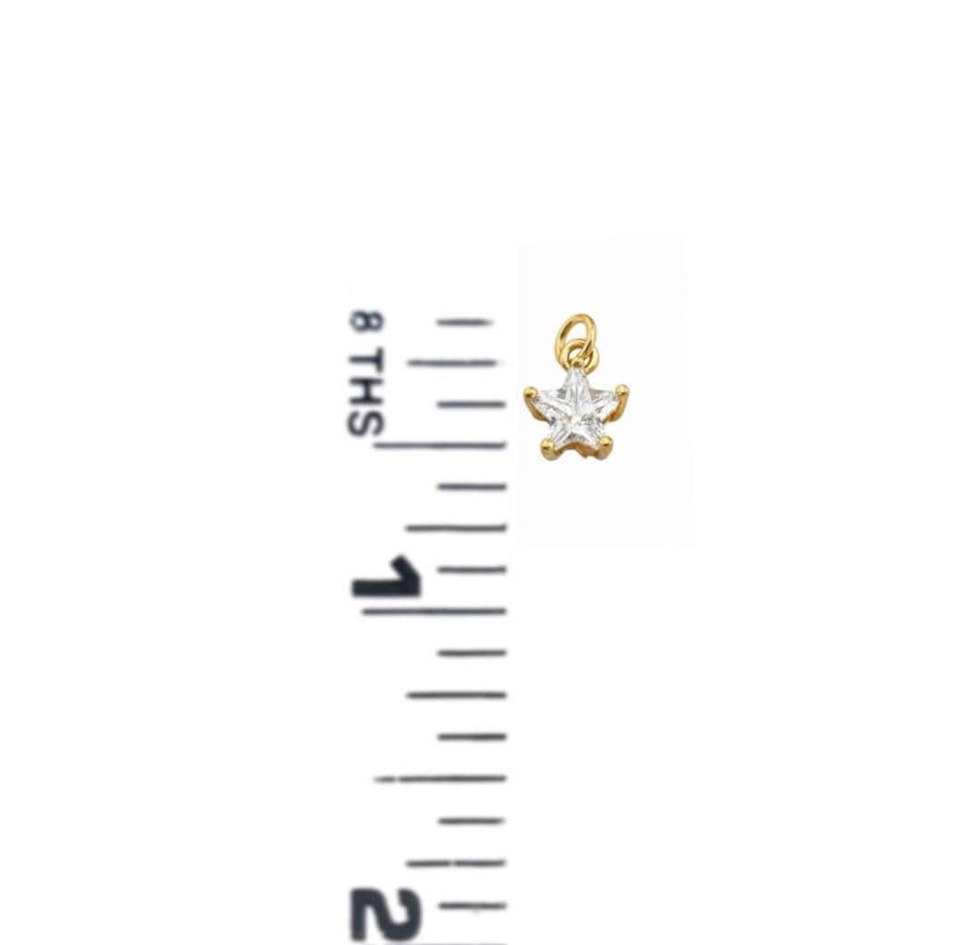 Tiny Star CZ Charm, Satin Gold Plated - ST251
