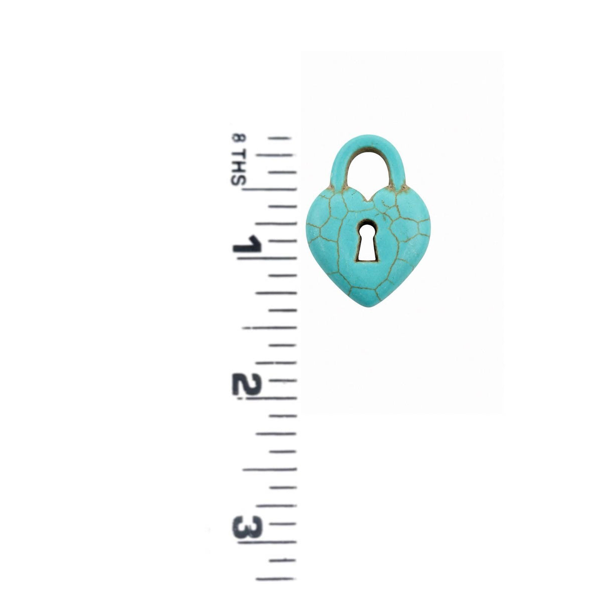 Simulated Turquoise Padlock Heart Pendant, TQ103