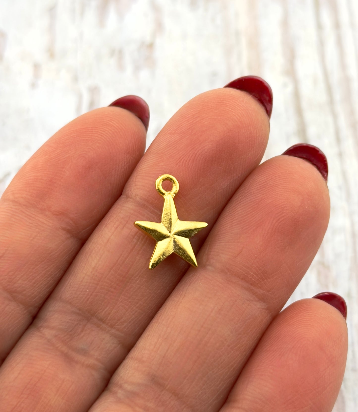 Tiny Western Star Charms (Set of 2), Satin 18K Gold Plated - ST209