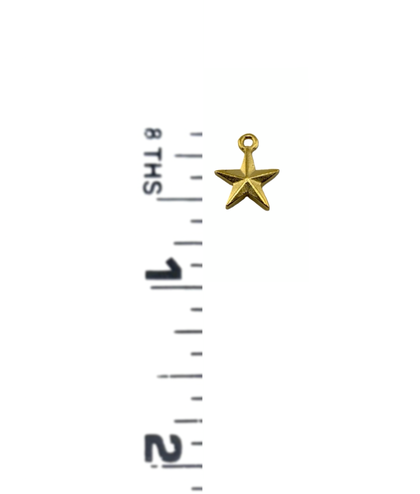 Tiny Western Star Charms (Set of 2), Satin 18K Gold Plated - ST209