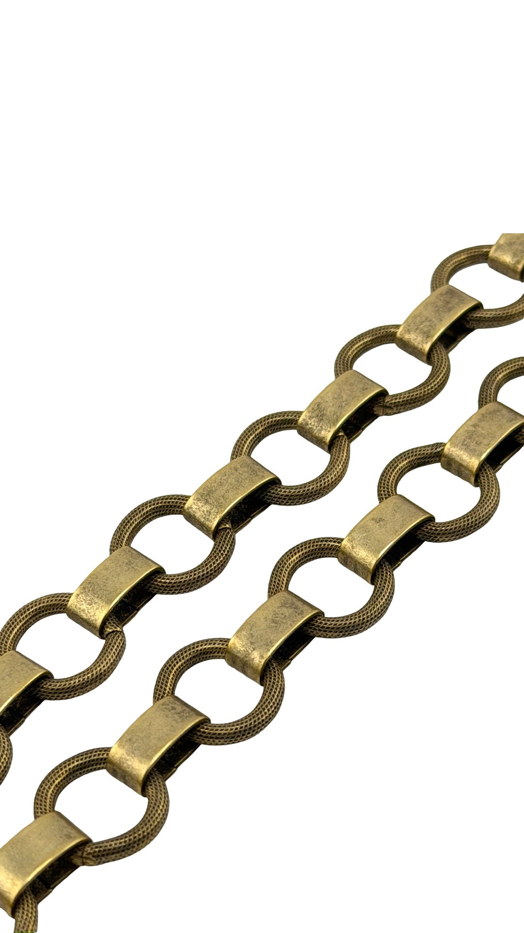 Large Textured Link Chain, Antiqued 18k Gold Plated - G095-CH