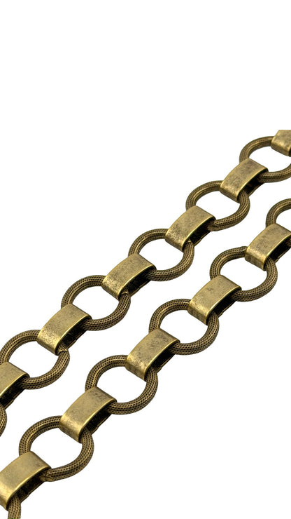 Large Textured Link Chain, Antiqued 18k Gold Plated - G095-CH