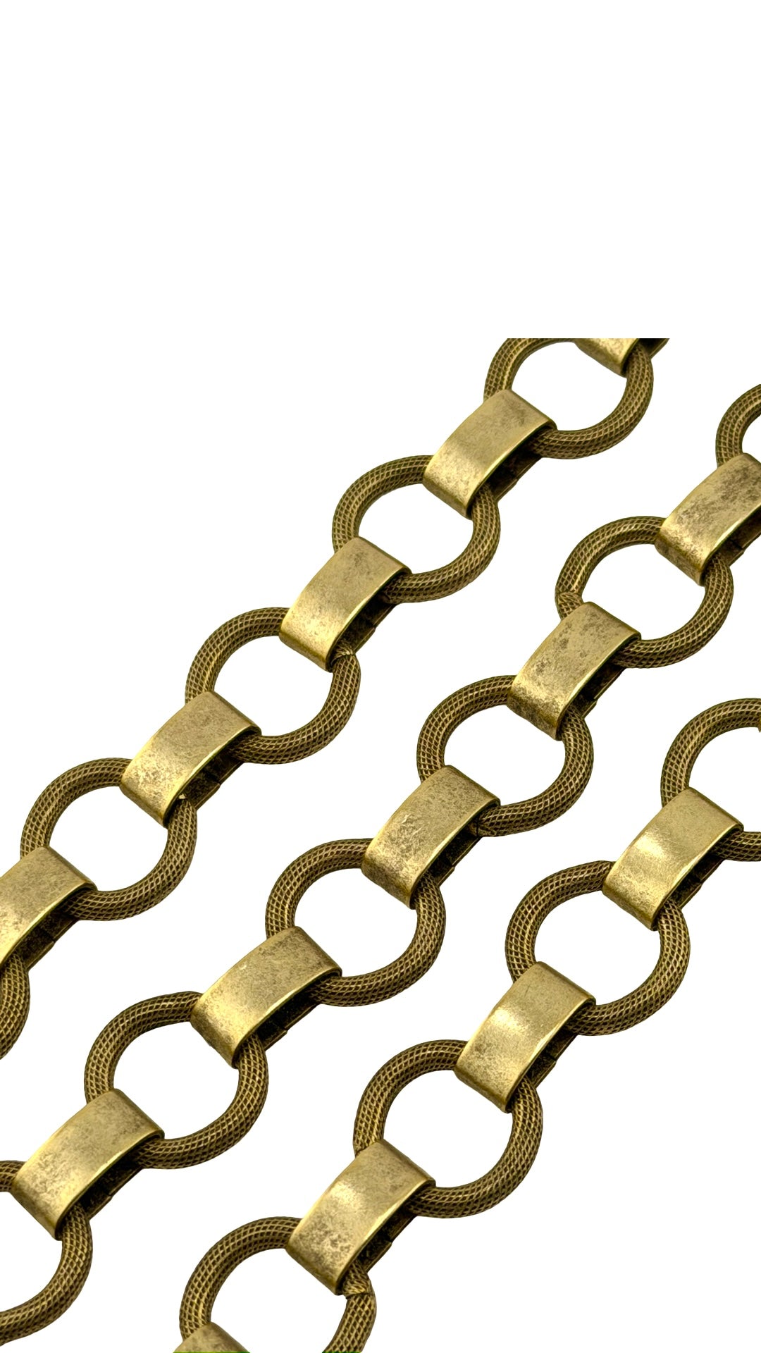 Large Textured Link Chain, Antiqued 18k Gold Plated - G095-CH