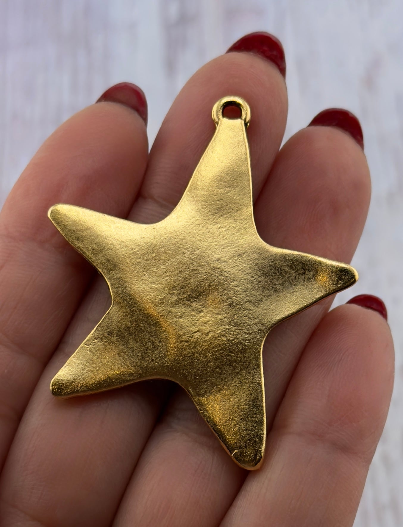 Pendentif étoile arrondie extra large, plaqué or 18 carats vieilli - AG099