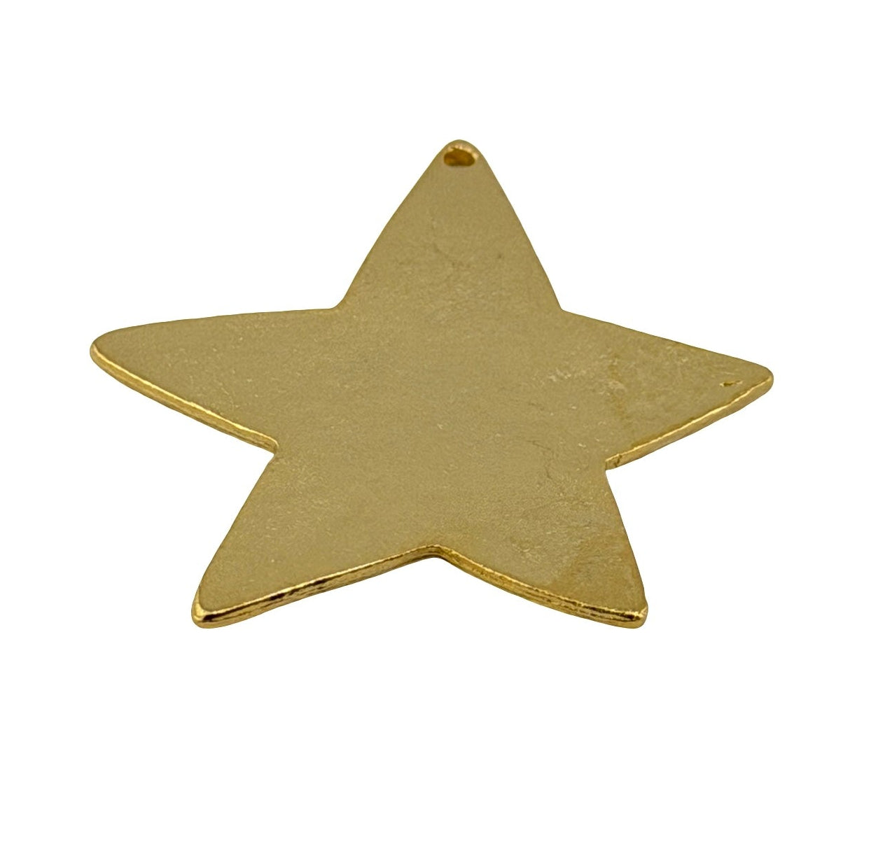 Smooth Asymmetrical Star Pendant, Satin 18k Gold Plated - ST334