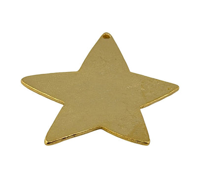 Smooth Asymmetrical Star Pendant, Satin 18k Gold Plated - ST334
