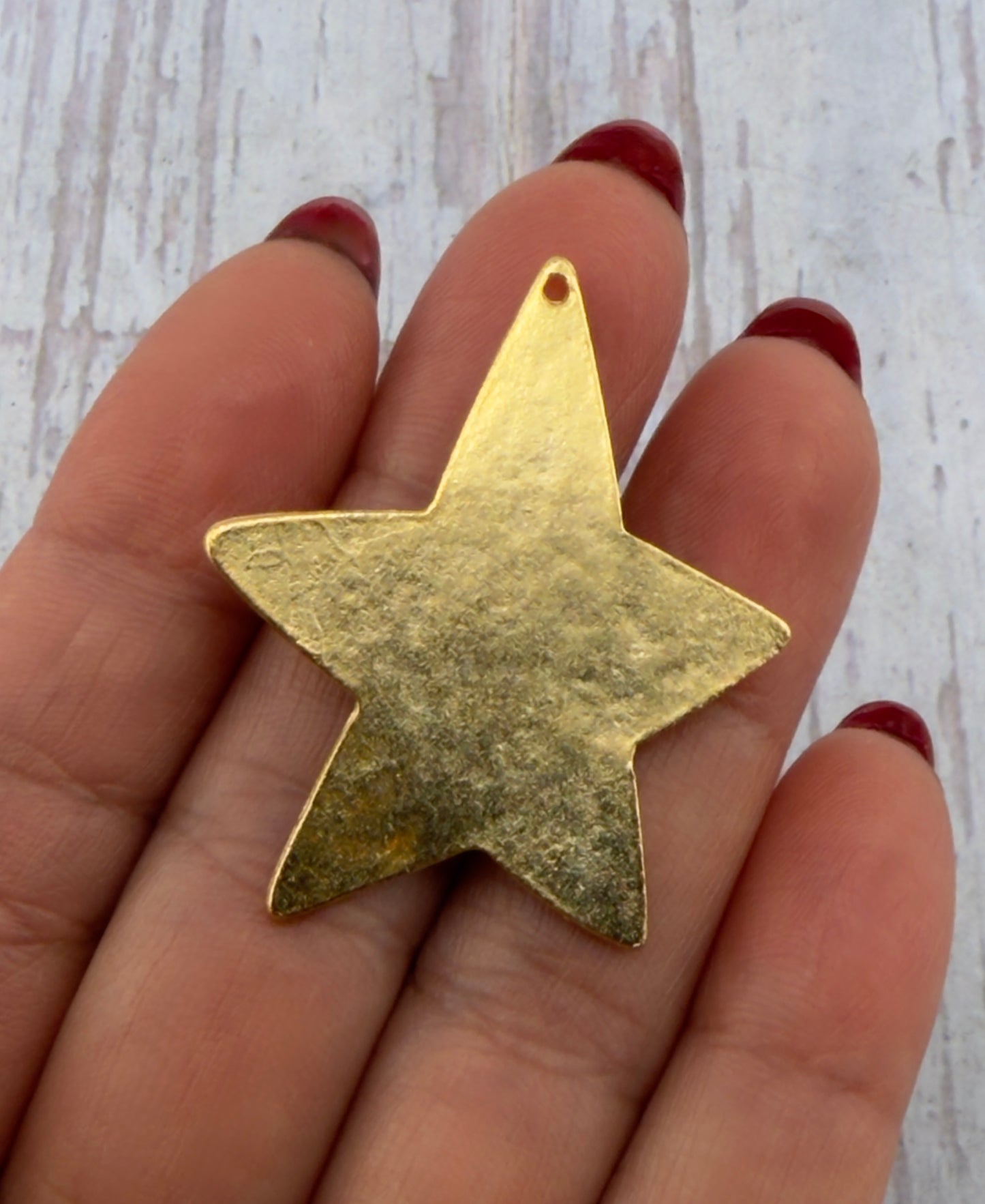 Smooth Asymmetrical Star Pendant, Satin 18k Gold Plated - ST334
