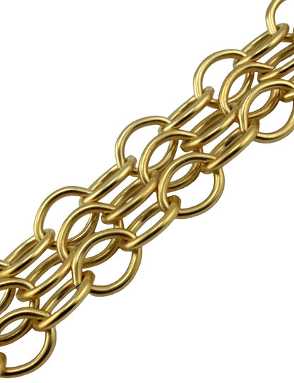 Heavy Oval Cable Chain, Satin 18k Gold Plated - S059-CH